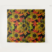 Autumn bouquet op zwart wandkleed (Voorkant (horizontaal))
