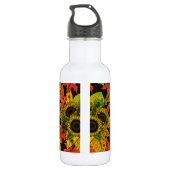 Autumn bouquet op zwart waterfles (Achterkant)