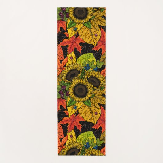 Autumn bouquet op zwart yogamat (Voorkant)