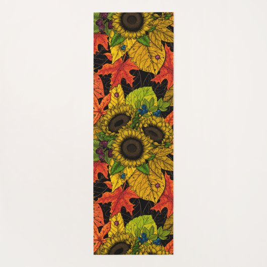 Autumn bouquet op zwart yogamat (Achterkant)