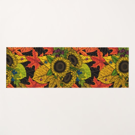 Autumn bouquet op zwart yogamat (Voorkant (horizontaal))