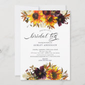 Autumn Bouquet Sunflower Bridal Tea Kaart (Voorkant)
