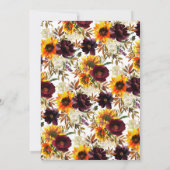Autumn Bouquet Sunflower Bridal Tea Kaart (Achterkant)