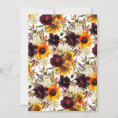 Autumn Bouquet Sunflower Floral Birthday Party Kaart (Achterkant)
