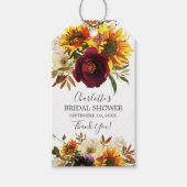 Autumn Bouquet Sunflower Vrijgezellenfeest Cadeaulabel (Voorkant)