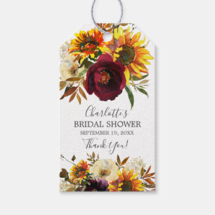 Autumn Bouquet Sunflower Vrijgezellenfeest Cadeaulabel