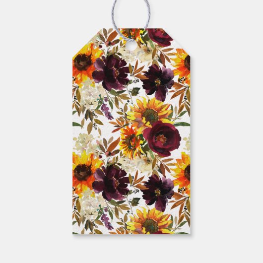 Autumn Bouquet Sunflower Vrijgezellenfeest Cadeaulabel (Achterkant)