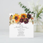 Autumn Bouquet Sunflower Vrijgezellenfeest Kaart (Staand voorkant)