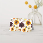 Autumn Bouquet Sunflower Vrijgezellenfeest Plaatskaartje (Achterkant)