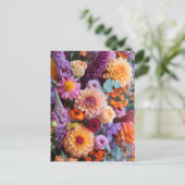 Autumn Bouquet with Dahlias, Freesias, and Gerbera Briefkaart (Staand voorkant)