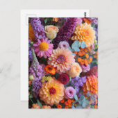 Autumn Bouquet with Dahlias, Freesias, and Gerbera Briefkaart (Voorkant / Achterkant)