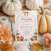 Autumn Bow Little Pumpkin Baby shower Kaart