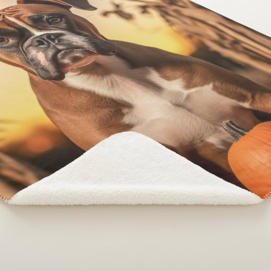 Autumn Boxer Dog Sherpa Deken (3/4)