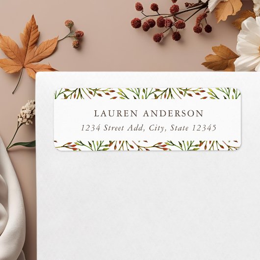 Autumn Branches Personalized Return Address Etiket