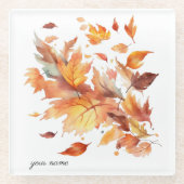 Autumn Breeze Maple Cascade, op maat Glazen Onderzetter (Voorkant)