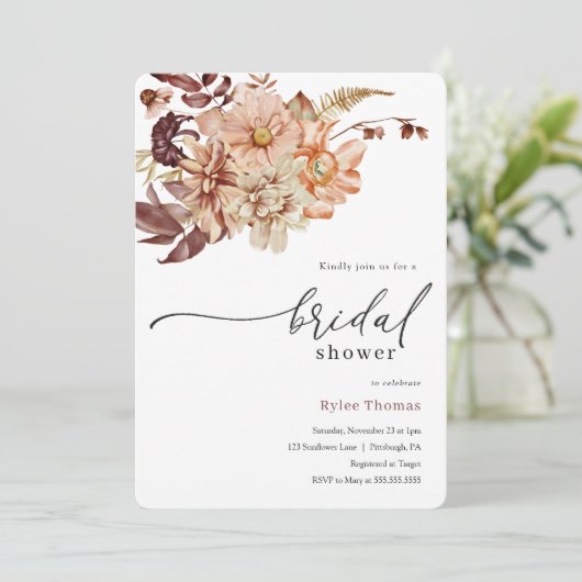 Autumn Bridal Shower Kaart (Staand voorkant)