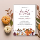 Autumn Bridal Shower Kaart<br><div class="desc">De Nobelprijsvraag van de herfst Bridal. Viel de festiviteiten in de herfst met handbeschilderde waterverf pompoenen,  bogundy en terracotta herfst bloemen,  bosgroene en roest plantaardig materiaal,  en bogundy handgeschreven kalligrafie script. Laten we u helpen uw vrijgezellenfeest extra speciaal te maken met een mooie uitnodiging.</div>