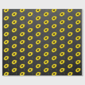 Autumn Bride Sunflower Party Chalkboard Black Cadeaupapier (Vlak)