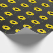 Autumn Bride Sunflower Party Chalkboard Black Cadeaupapier (Hoek)