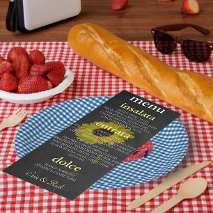 Autumn Bride Sunflower Vrijgezellenfeest Party Menu