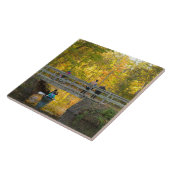 Autumn Bridge Waterscape Ceramic Tegel Tegeltje (Zijkant)