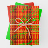 Autumn Bright Fallen Leaves Plaid Inpakpapier Vel (In situ)