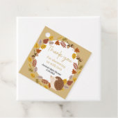 Autumn Brown Hedgehog Baby shower Bedankjes Labels (In situ)