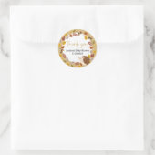 Autumn Brown Hedgehog Baby shower Dank u Ronde Sticker (Tas)