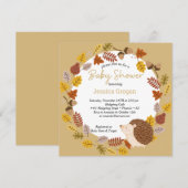 Autumn Brown Hedgehog Baby shower Kaart (Voorkant / Achterkant)