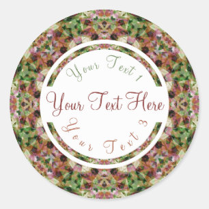 Autumn Brown Herfst Green Scrapbook Craft Ronde Sticker