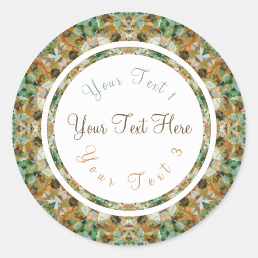 Autumn Brown Herfst Green Scrapbook Craft Ronde Sticker (Voorkant)