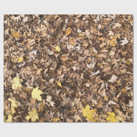 Autumn Brown Leaves Collection Cadeaupapier (Vlak)