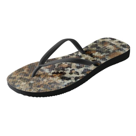 Autumn Brown Pattern Monogrammed Leopard Teenslippers (Schuin)