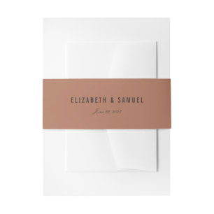 Autumn Brown Wedding Belly Bands Uitnodigingen Wikkel