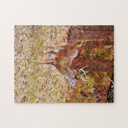 Autumn Buck Deer Art Puzzle Legpuzzel (Horizontaal)
