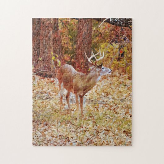 Autumn Buck Deer Art Puzzle Legpuzzel (Verticaal)