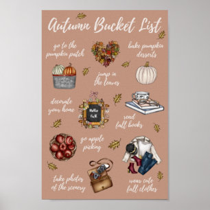 Autumn Bucket List Afdrukken Poster