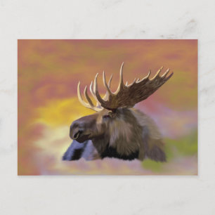Autumn Bull Moose Briefkaart