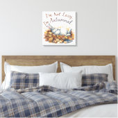 Autumn Bunny in Leaves with Funny Lazy Quote Canvas Afdruk (Insitu (Slaapkamer))