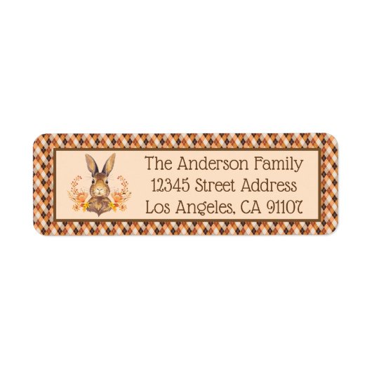 Autumn Bunny Return Address Labels (Voorkant)