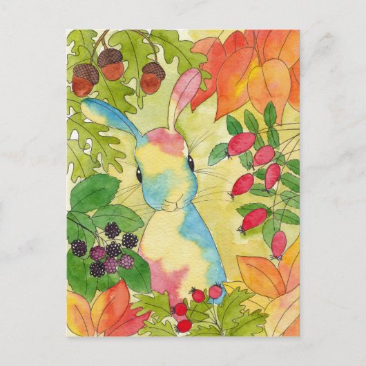 Autumn Bunny van Peppermint Art Briefkaart (Voorkant)