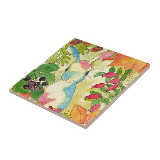 Autumn Bunny van Peppermint Art Tegeltje (Zijkant)