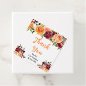 Autumn Burgundy and Orange Birthday Thank You Bedankjes Labels (In situ)