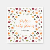 Autumn Burgundy and Orange Floral Baby Shower Servet (Voorkant)