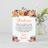 Autumn Burgundy and Orange Floral Birthday Bedankkaart (Staand voorkant)