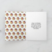 Autumn Burgundy and Orange Floral Birthday Kaart (Binnen)