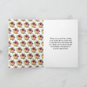 Autumn Burgundy and Orange Floral Bridal Shower Bedankkaart (Binnen)