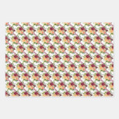 Autumn Burgundy and Orange Floral Inpakpapier Vel (Voorkant)