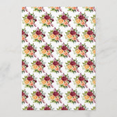 Autumn Burgundy and Orange Floral Wedding Menu (Achterkant)