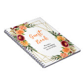 Autumn Burgundy and Orange Flowers Birthday  Notitieboek (Rechterzijde)
